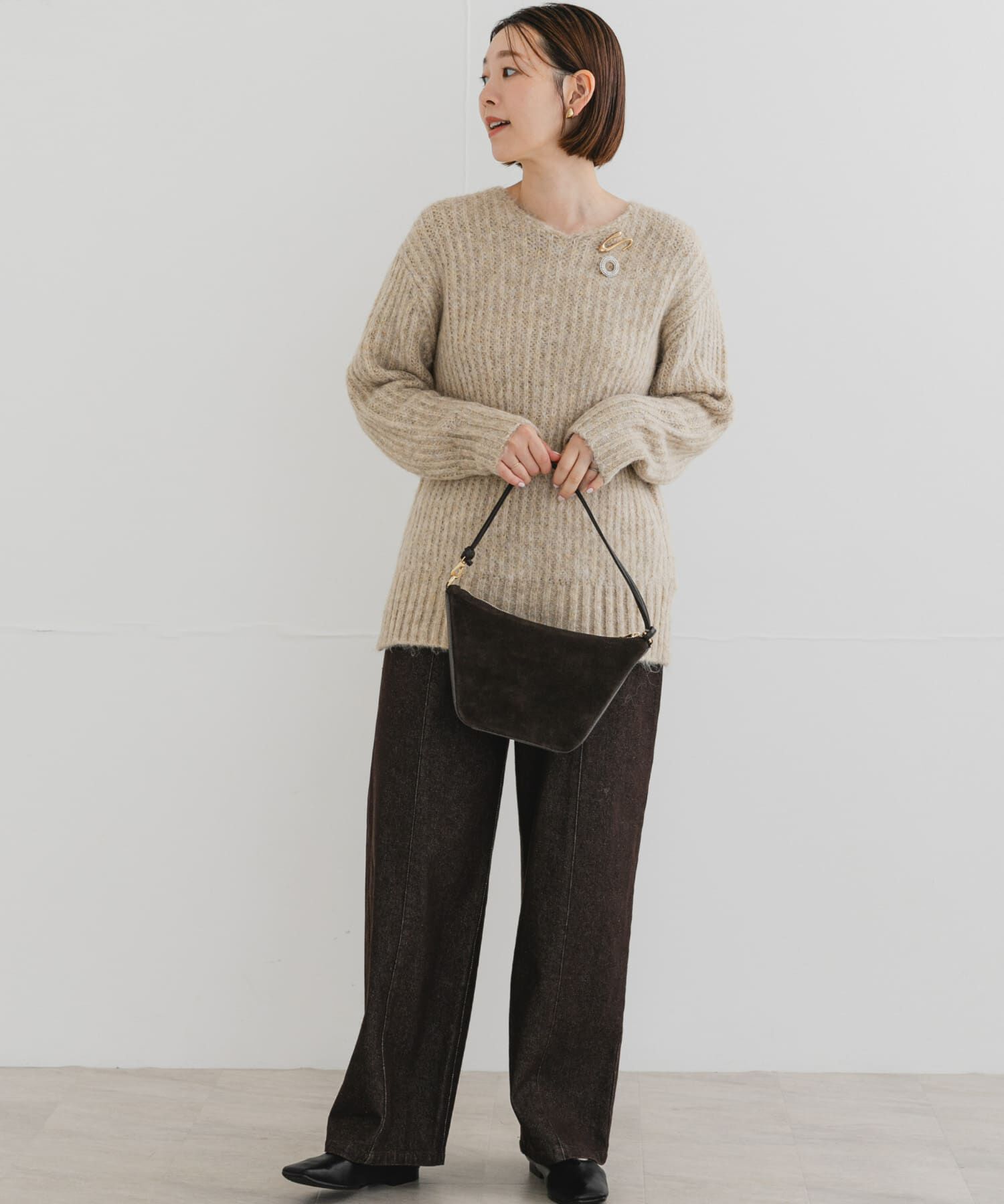 URBAN RESEARCH ROSSO「F by ROSSO　ミックス糸Vネックニット」|ニット・セーター|