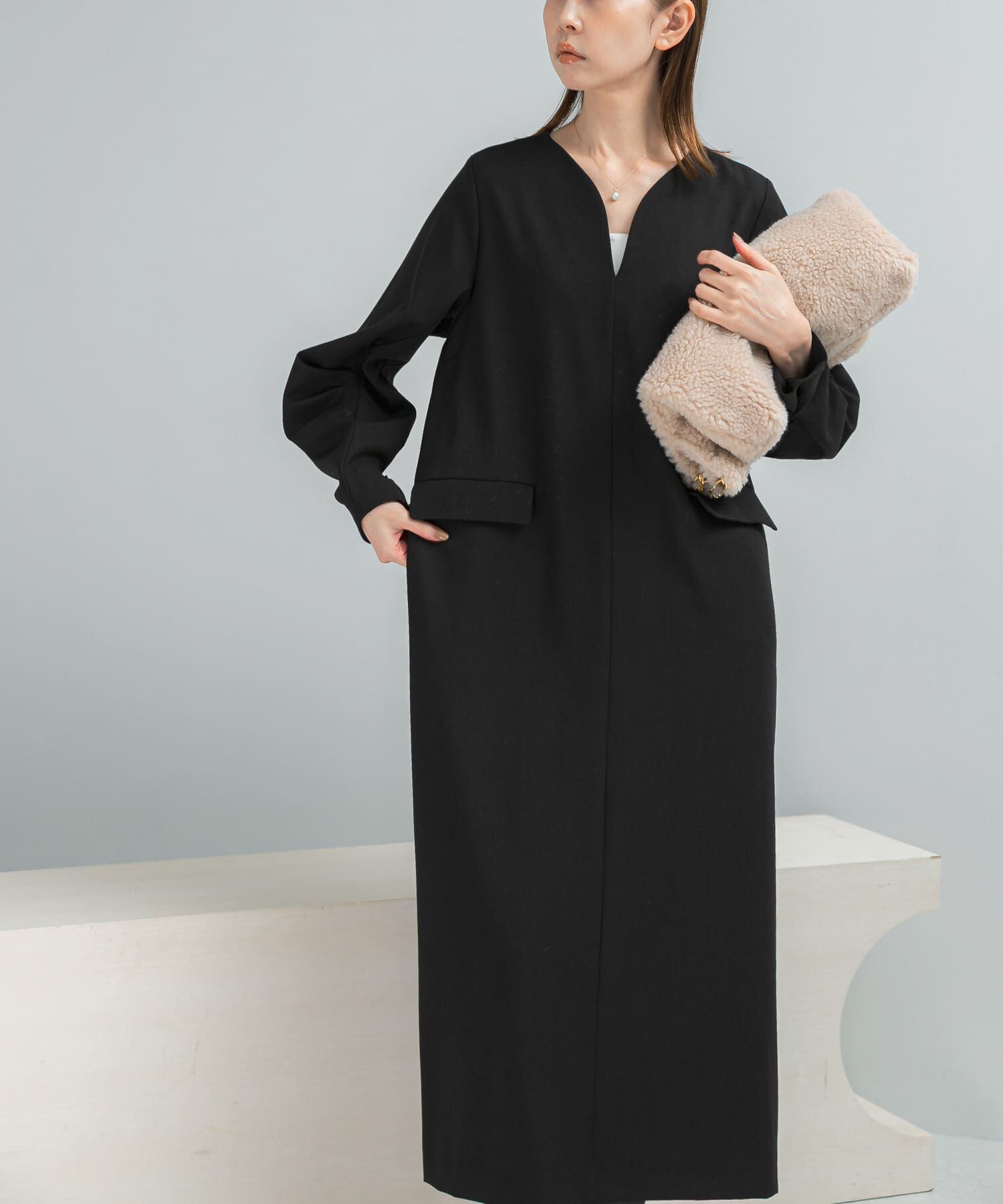 URBAN RESEARCH ROSSO「タックスリーブストレートワンピース」|ワンピース|