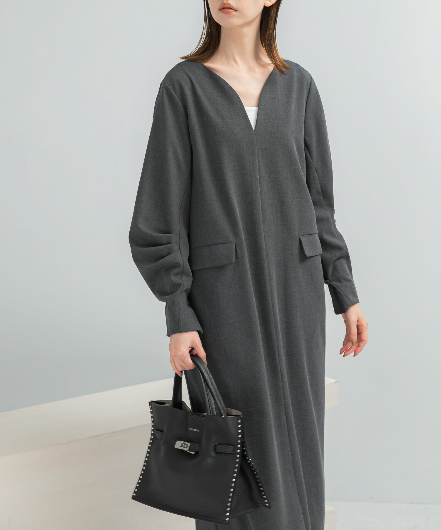 URBAN RESEARCH ROSSO「タックスリーブストレートワンピース」|ワンピース|