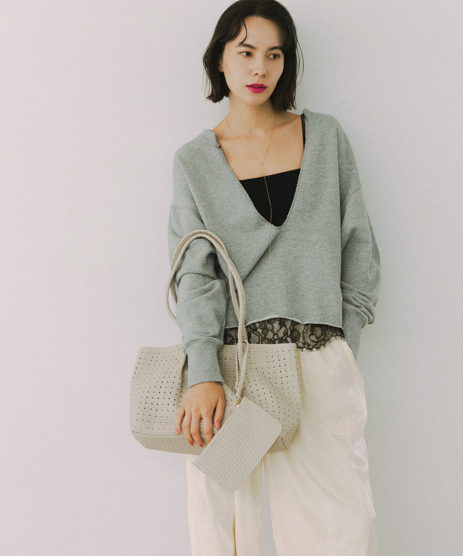 RODE SKO「ポーチ付パンチングミドルトートバッグ」|トートバッグ|