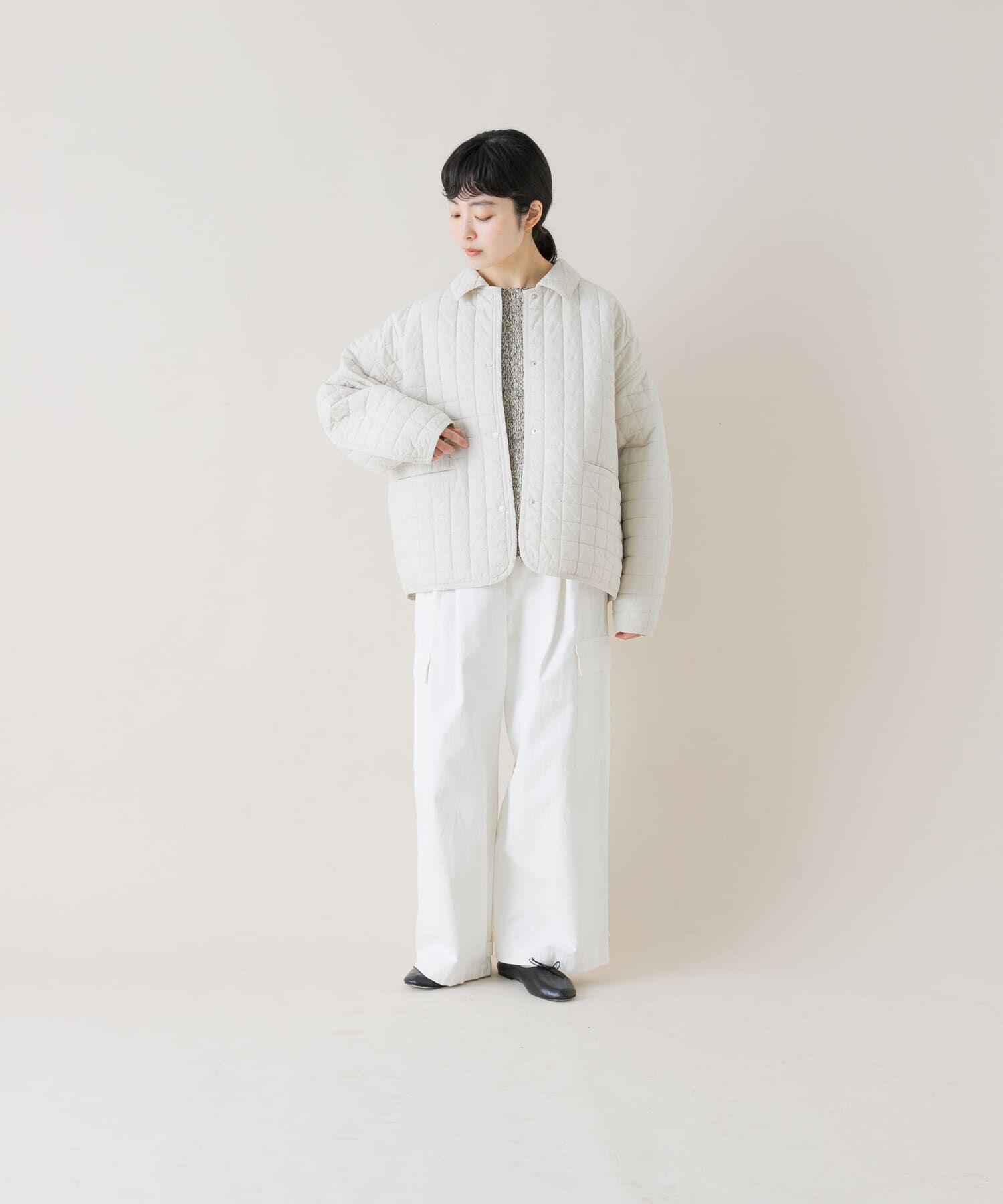 かぐれ「コットンキルトジャケット」|ダウン|