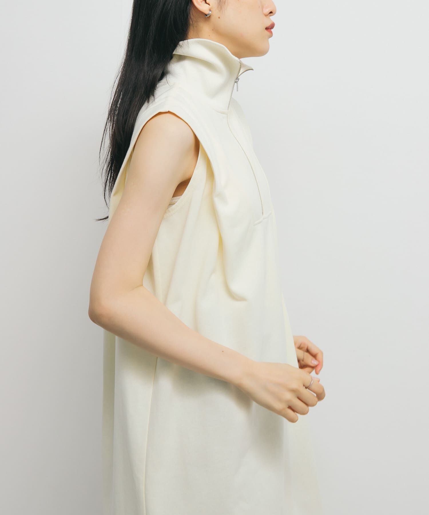  「ハーフZIPカットワンピース」|ワンピース|