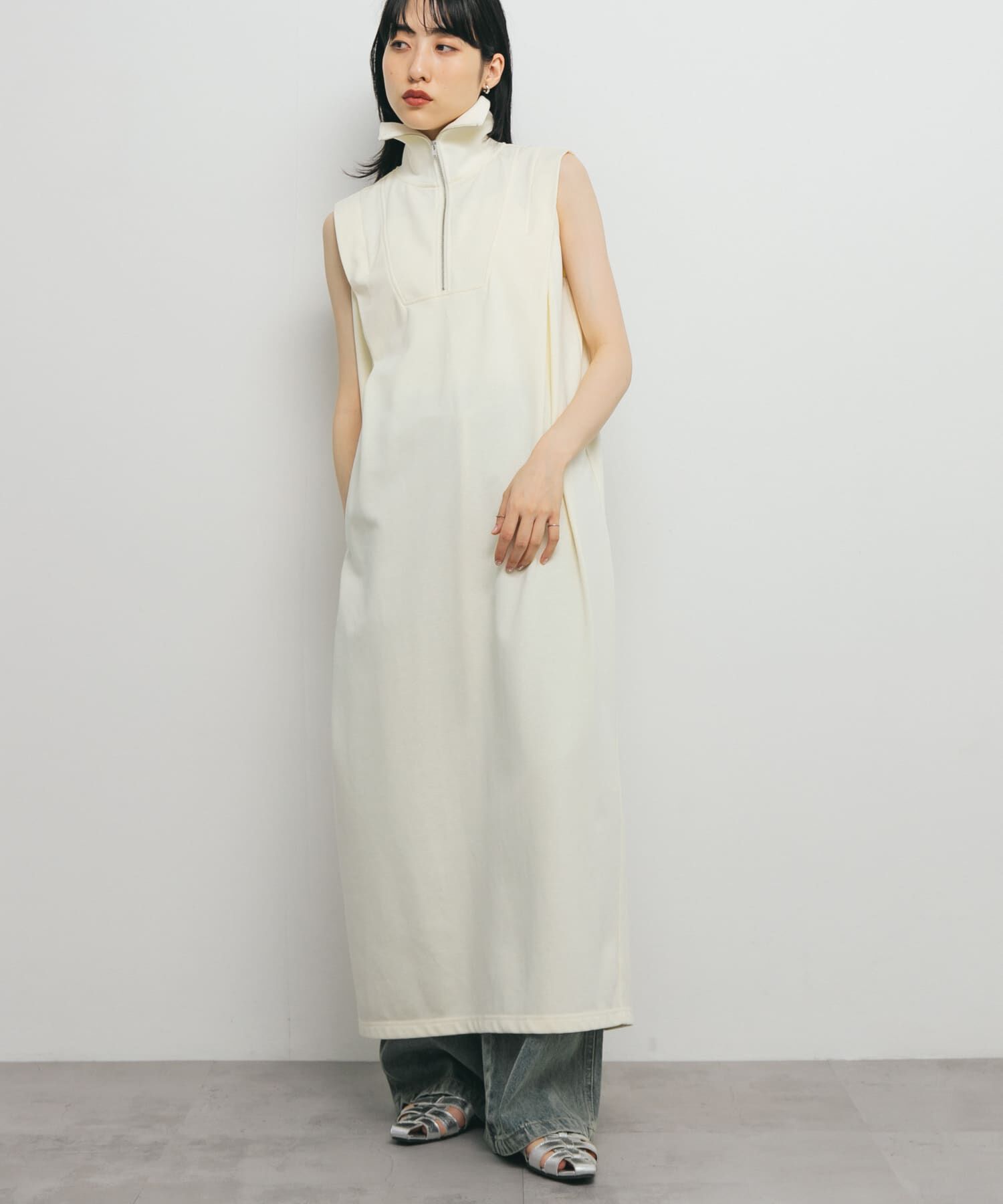  「ハーフZIPカットワンピース」|ワンピース|