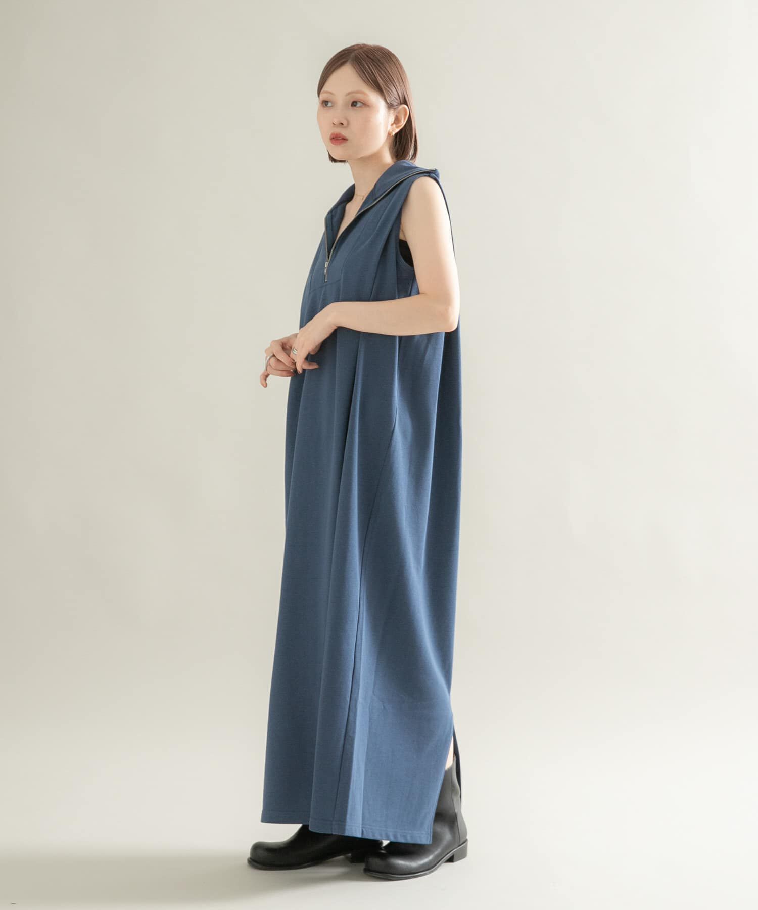  「ハーフZIPカットワンピース」|ワンピース|