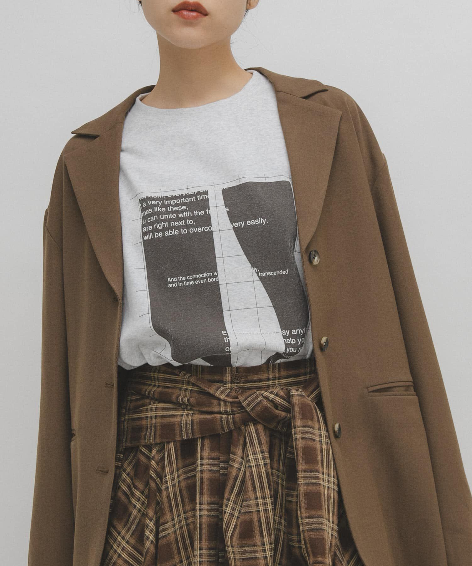  「ナップドルーズプリントTEE」|Tシャツ・カットソー|グレー系その他