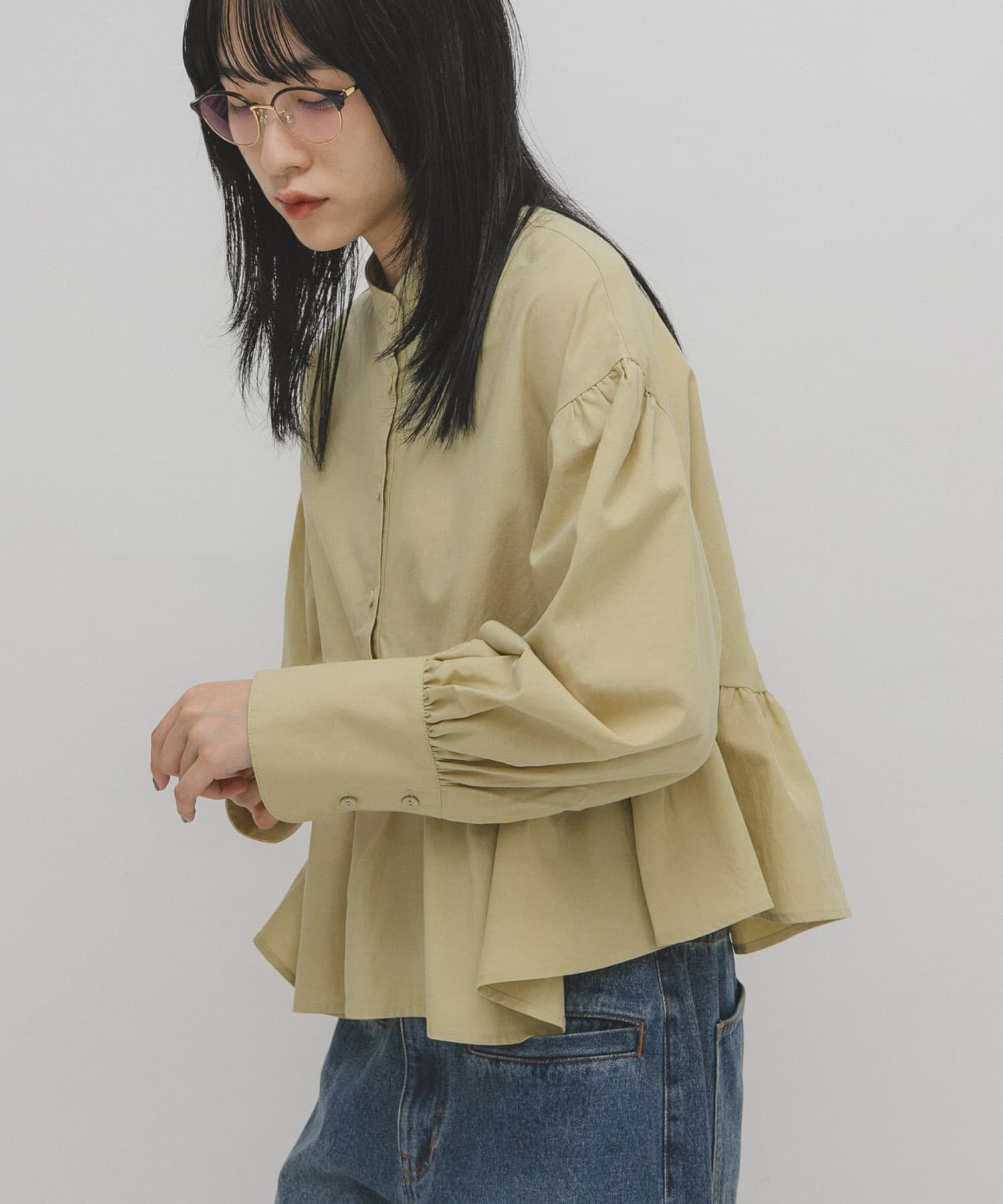  「アシンメトリースイッチングブラウス」|シャツ・ブラウス|