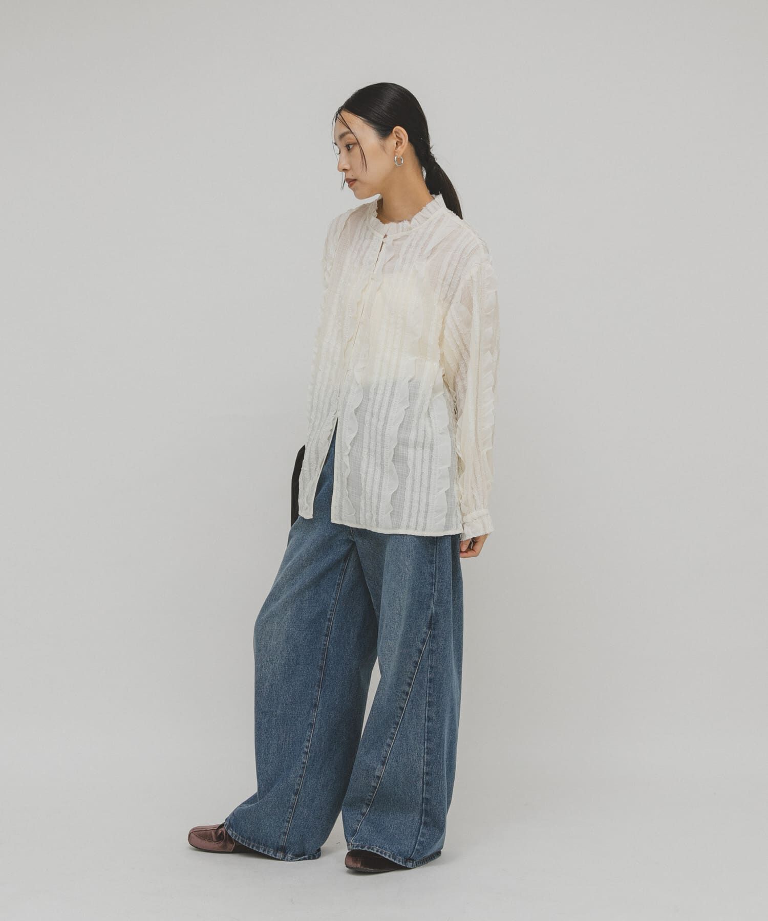  「プチフリルブラウス」|シャツ・ブラウス|