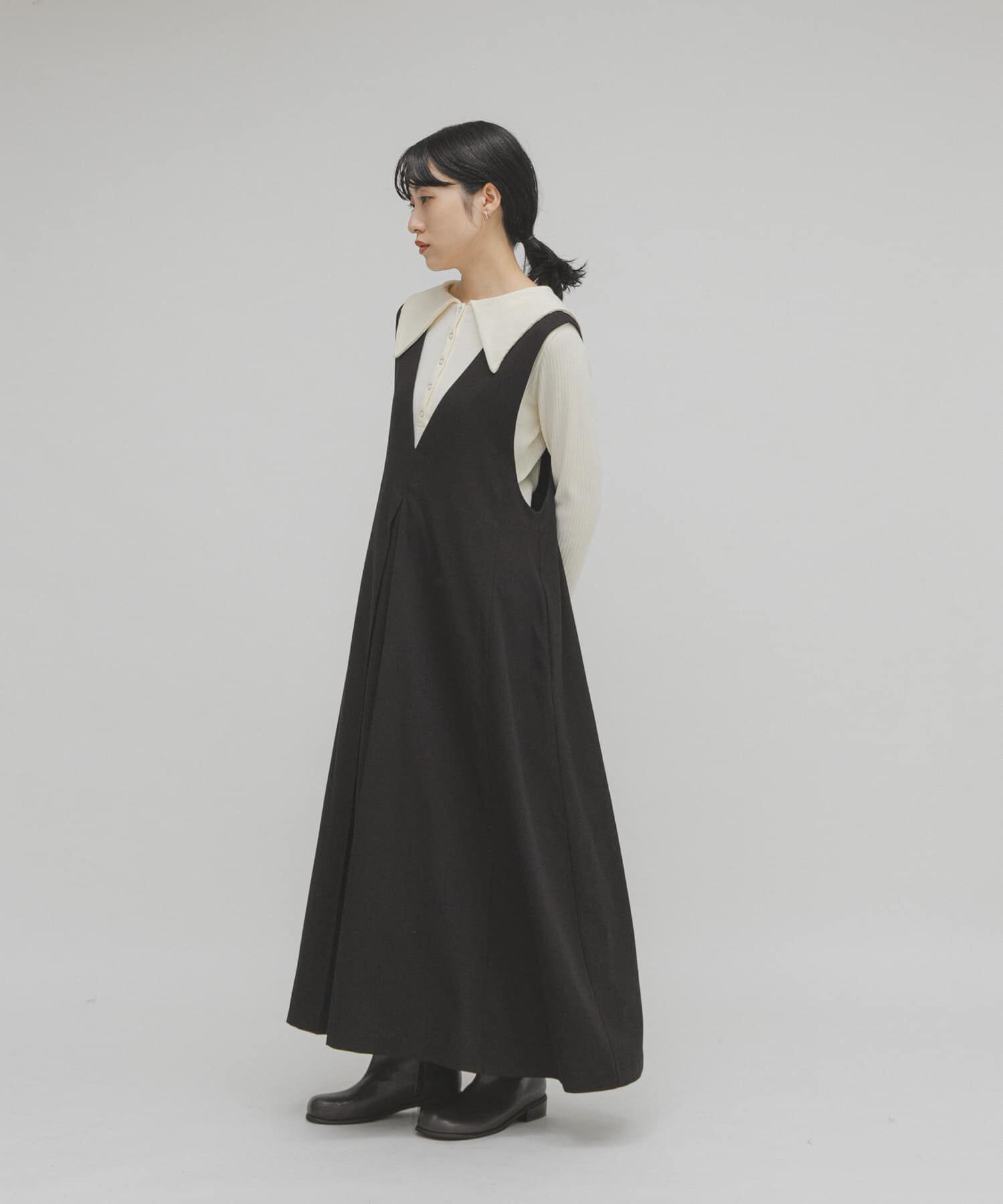  「セーラーカラーリブカットソー」|Tシャツ・カットソー|