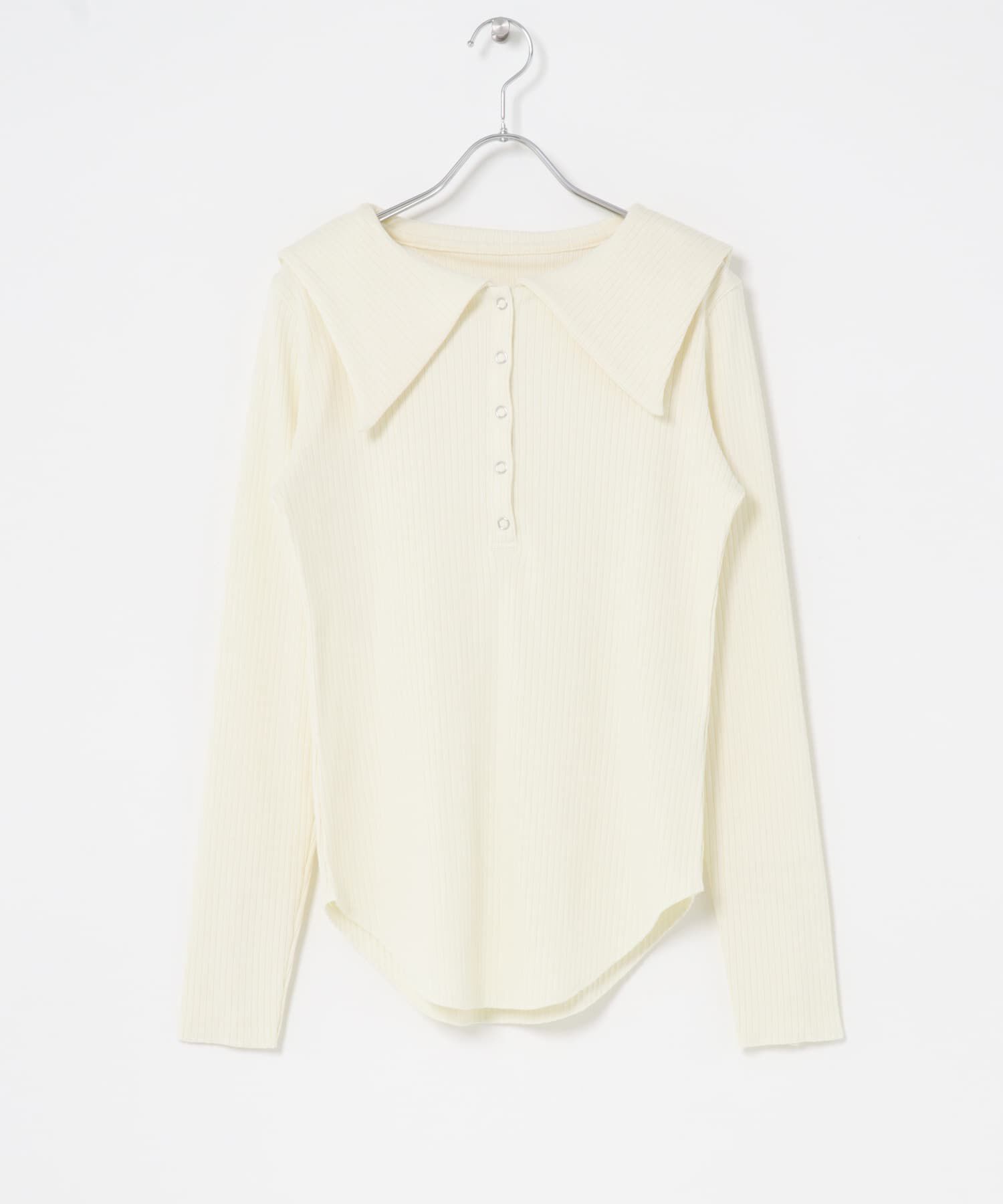  「セーラーカラーリブカットソー」|Tシャツ・カットソー|