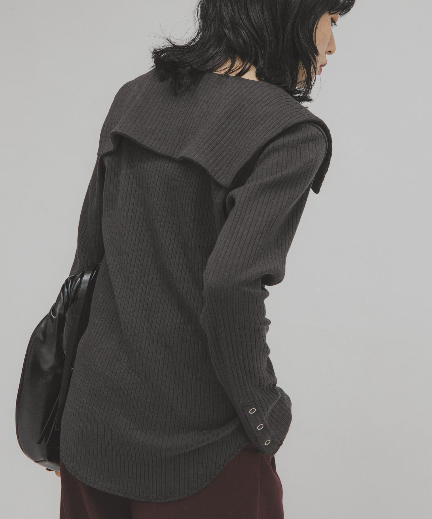  「セーラーカラーリブカットソー」|Tシャツ・カットソー|