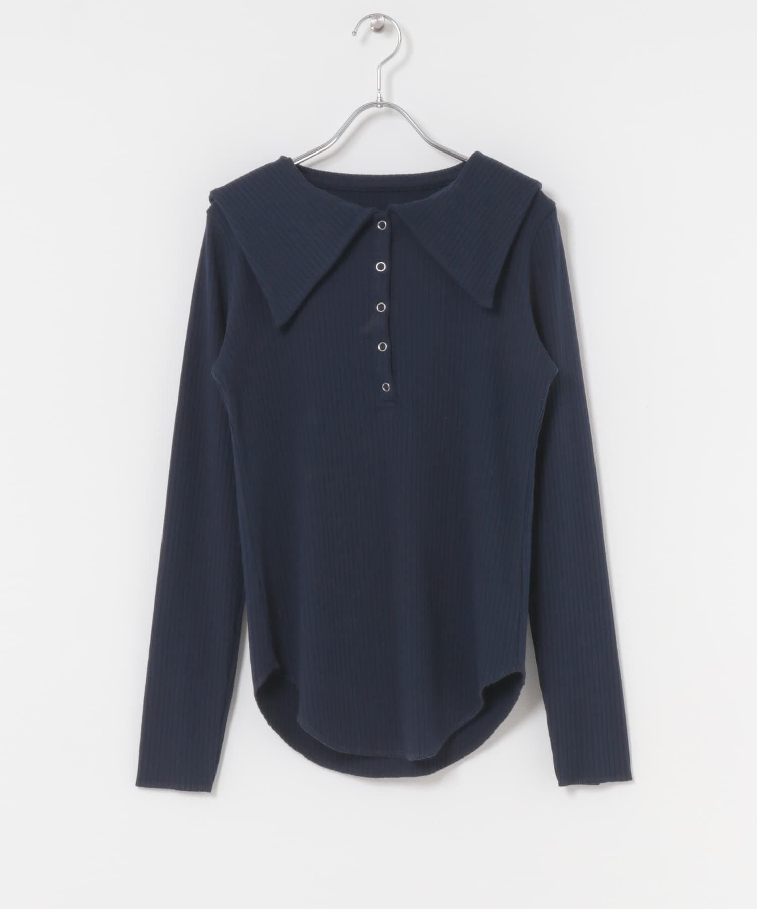  「セーラーカラーリブカットソー」|Tシャツ・カットソー|