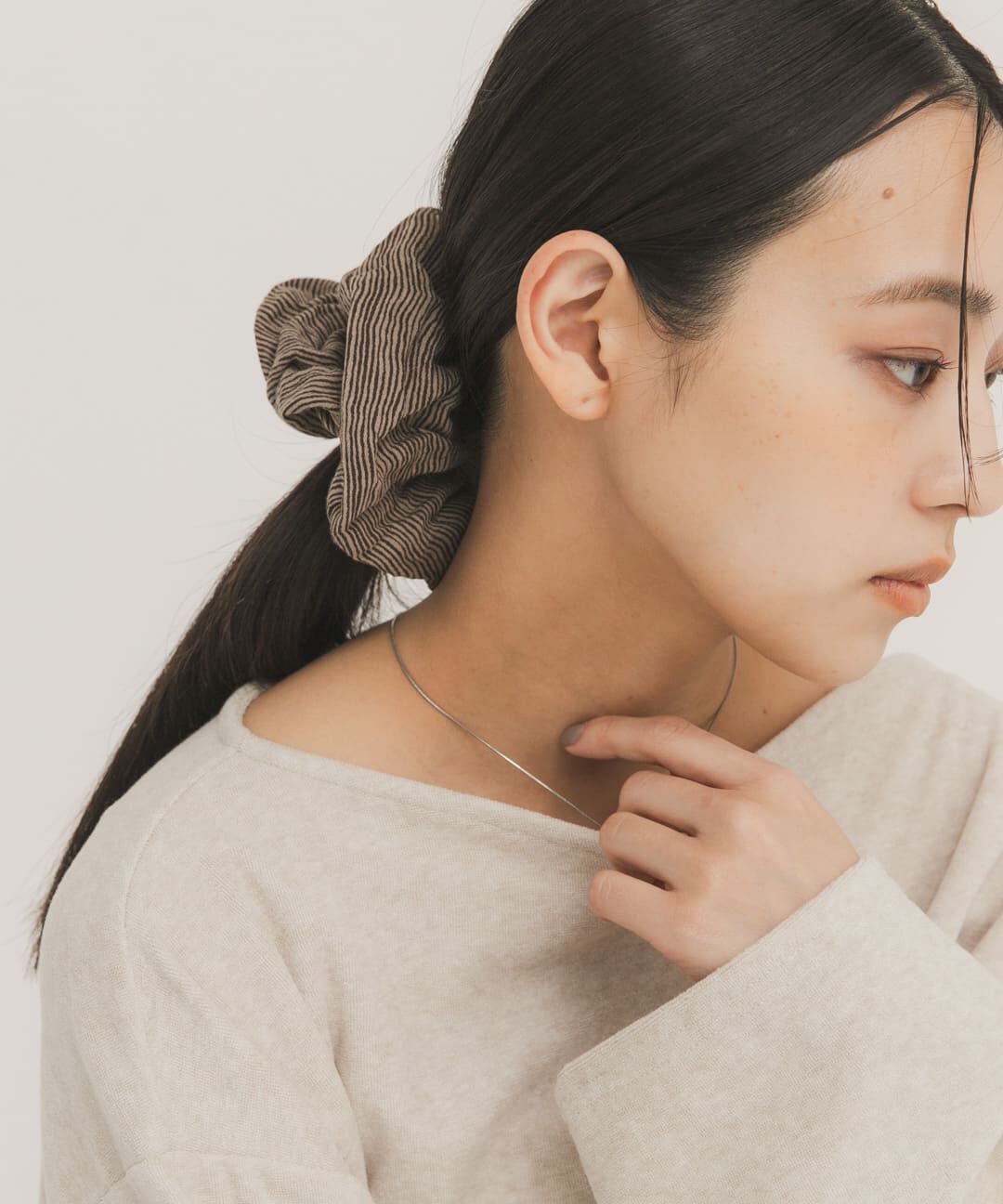  「ボーダーシュシュ」|ヘアゴム・シュシュ|