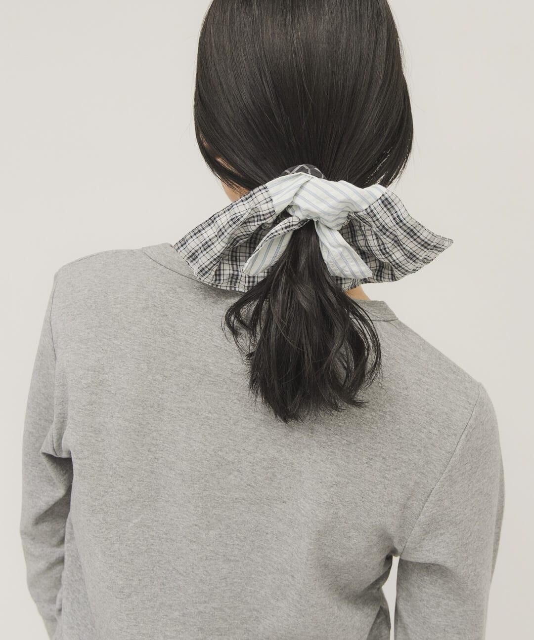  「チェックストライプコンビシュシュ」|ヘアゴム・シュシュ|