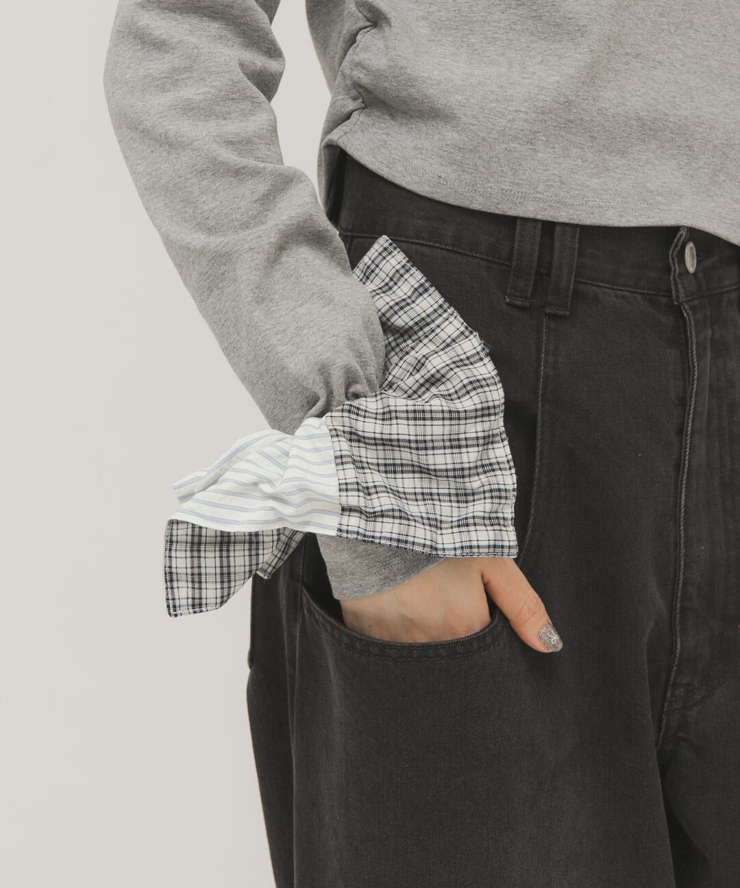  「チェックストライプコンビシュシュ」|ヘアゴム・シュシュ|