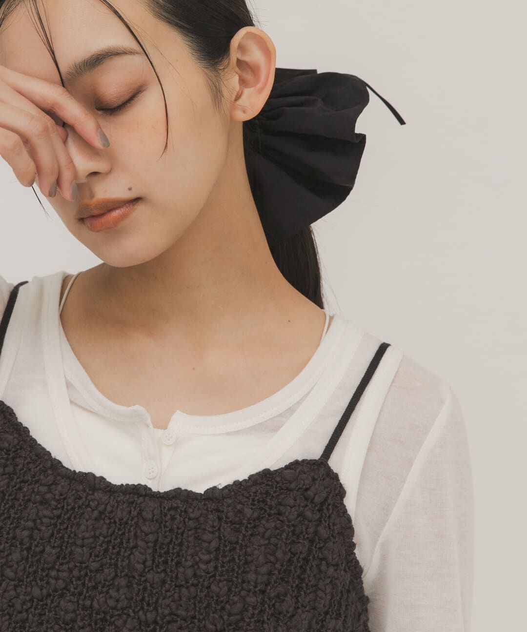  「リボン付きシュシュ」|ヘアゴム・シュシュ|