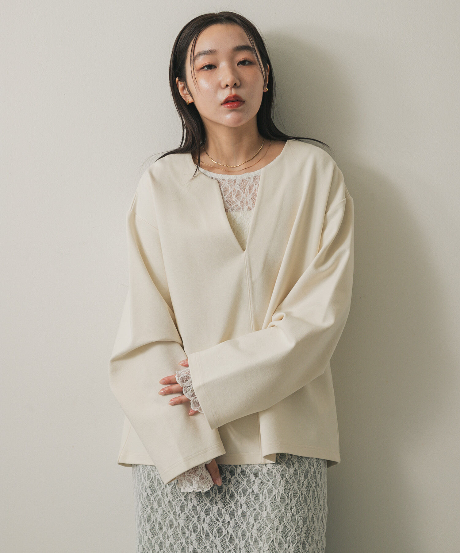 SENSE OF PLACE by URBAN RESEARCH「バックオープンレイヤードレースワンピース」|ワンピース|