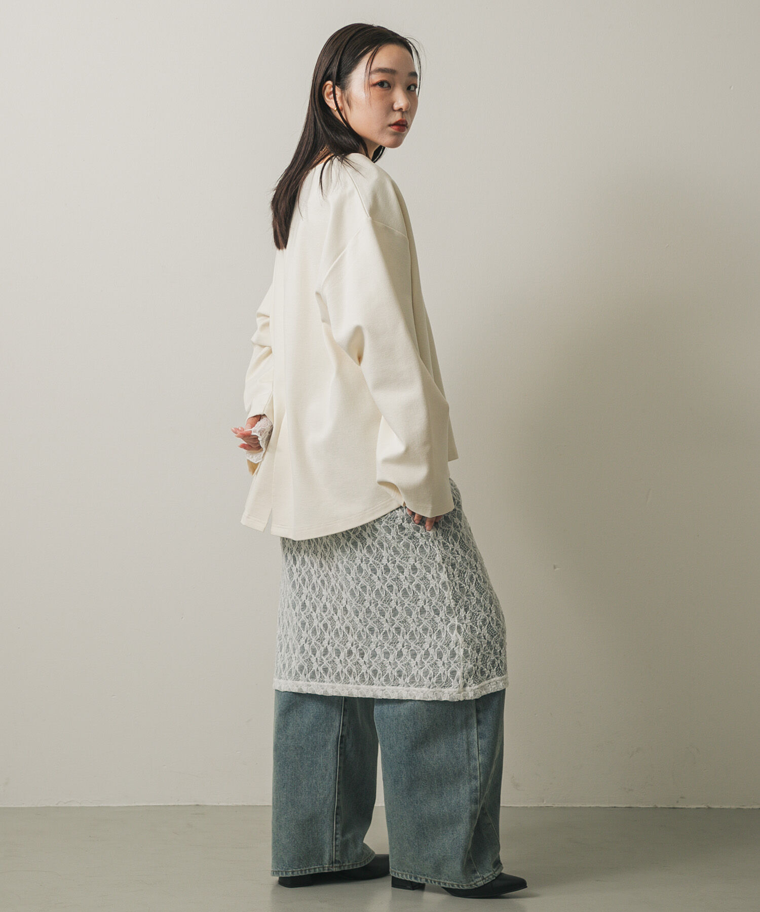 SENSE OF PLACE by URBAN RESEARCH「バックオープンレイヤードレースワンピース」|ワンピース|