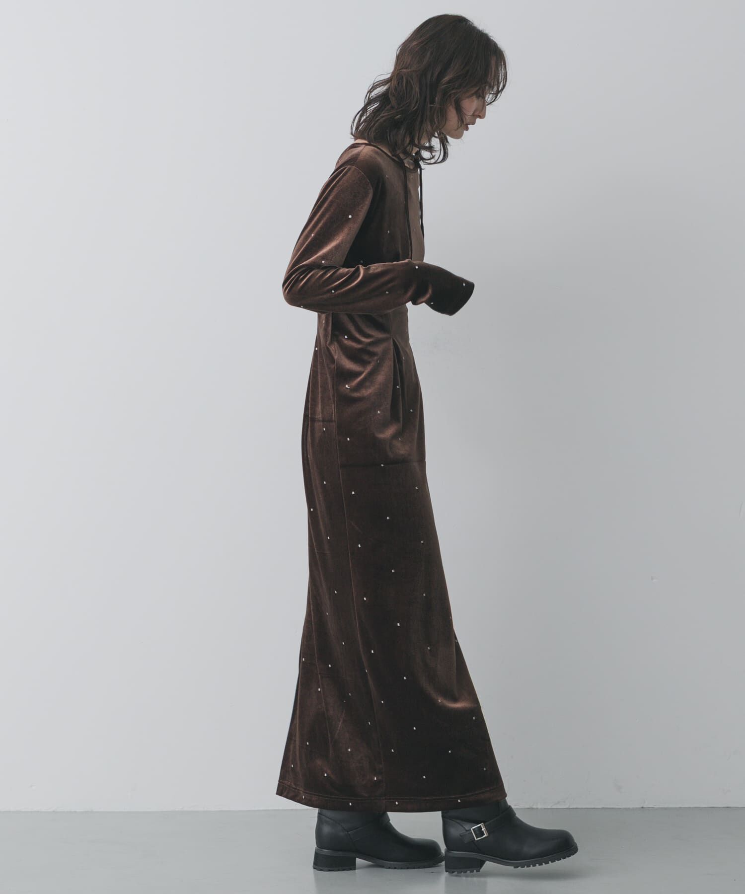 SENSE OF PLACE by URBAN RESEARCH「ドットシシュウベロアワンピース」|ワンピース|