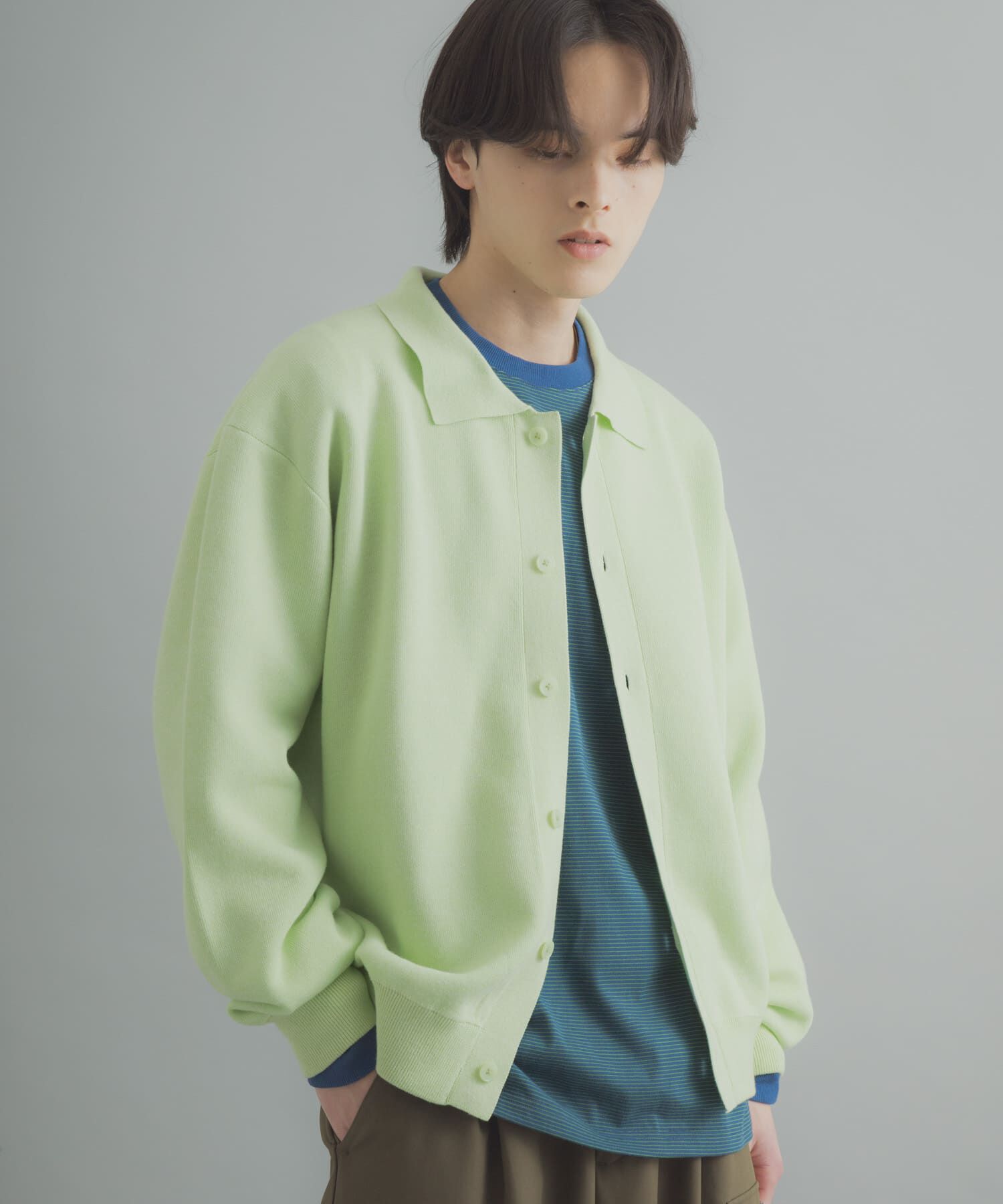 SENSE OF PLACE by URBAN RESEARCH「『ユニセックス』『洗濯可』スウェットライクポロカーディガン」|カーディガン|