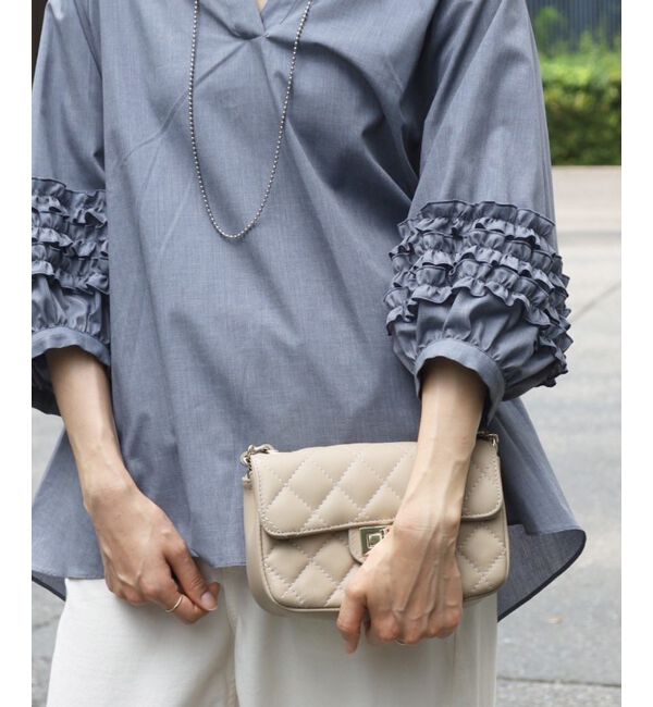 le.coeur blanc「《手洗い可能》フリルスリーブスキッパーブラウス」|シャツ・ブラウス|