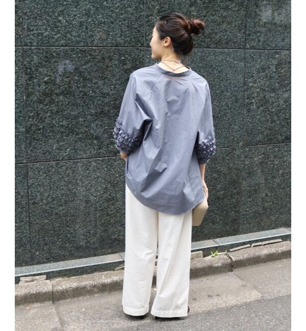 le.coeur blanc「《手洗い可能》フリルスリーブスキッパーブラウス」|シャツ・ブラウス|