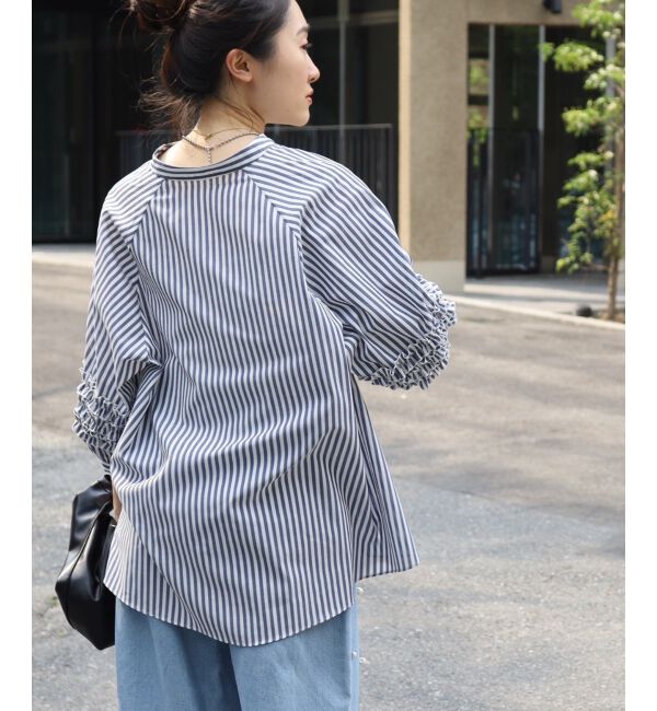 le.coeur blanc「《手洗い可能》フリルスリーブスキッパーブラウス」|シャツ・ブラウス|