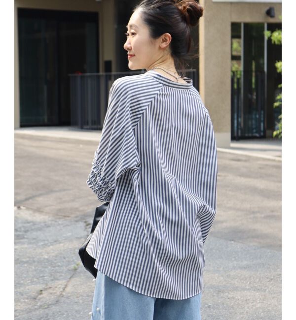 le.coeur blanc「《手洗い可能》フリルスリーブスキッパーブラウス」|シャツ・ブラウス|