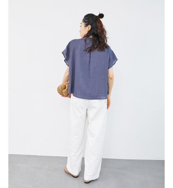  「ストライプフロントフリルブラウス」|シャツ・ブラウス|