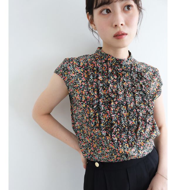  「《手洗い可能》リバティフロントフリルブラウス」|シャツ・ブラウス|