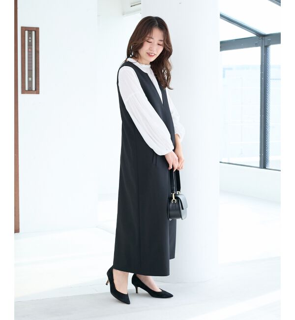  「Vネックジャンパースカート」|ジャンパースカート|