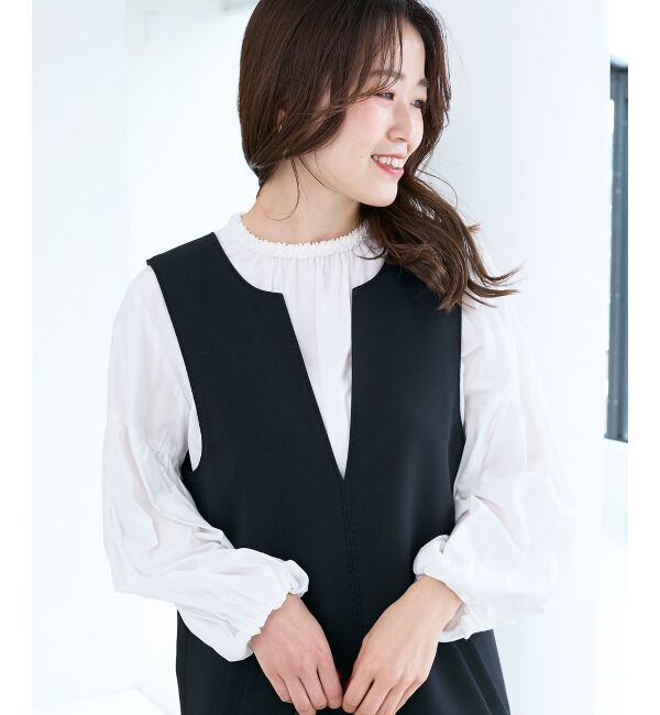  「Vネックジャンパースカート」|ジャンパースカート|