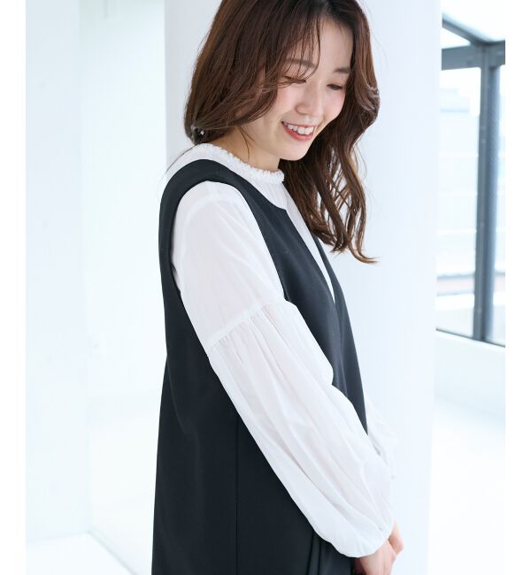  「Vネックジャンパースカート」|ジャンパースカート|