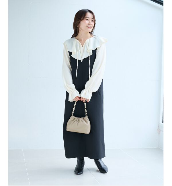  「Vネックジャンパースカート」|ジャンパースカート|