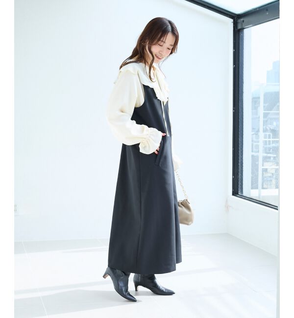  「Vネックジャンパースカート」|ジャンパースカート|