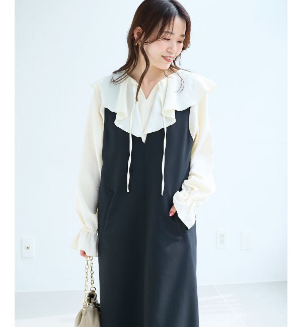  「Vネックジャンパースカート」|ジャンパースカート|