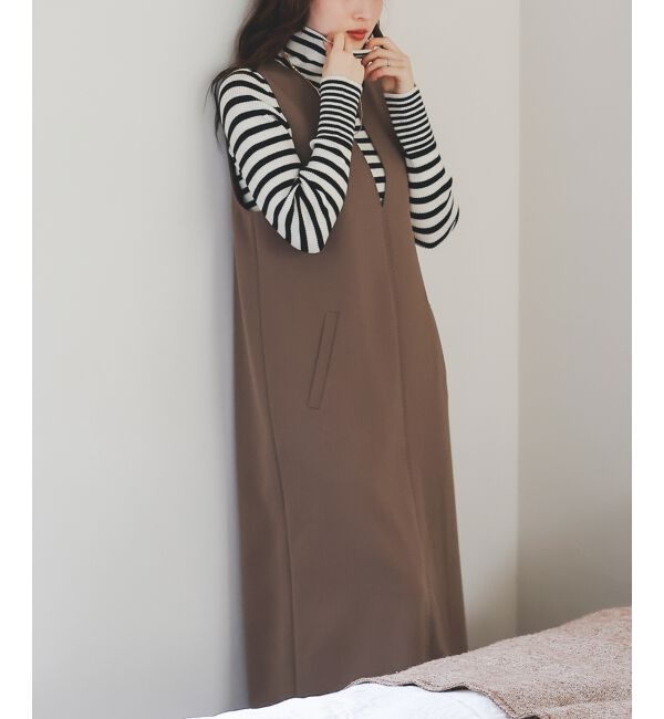  「Vネックジャンパースカート」|ジャンパースカート|