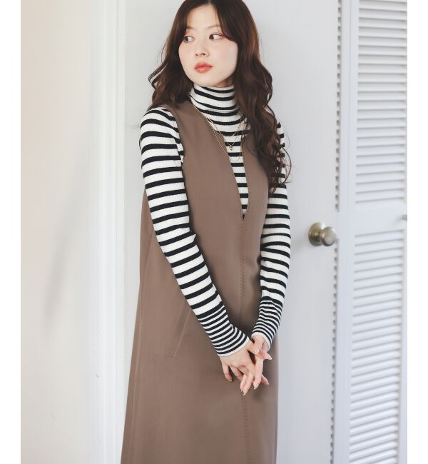  「Vネックジャンパースカート」|ジャンパースカート|