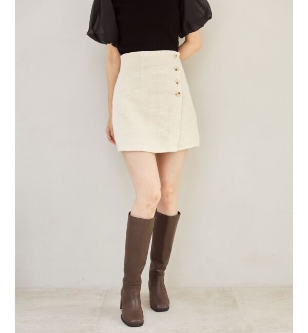 MAJESTICLEGON「ツイードスカショーパン」|キュロット|アイボリー
