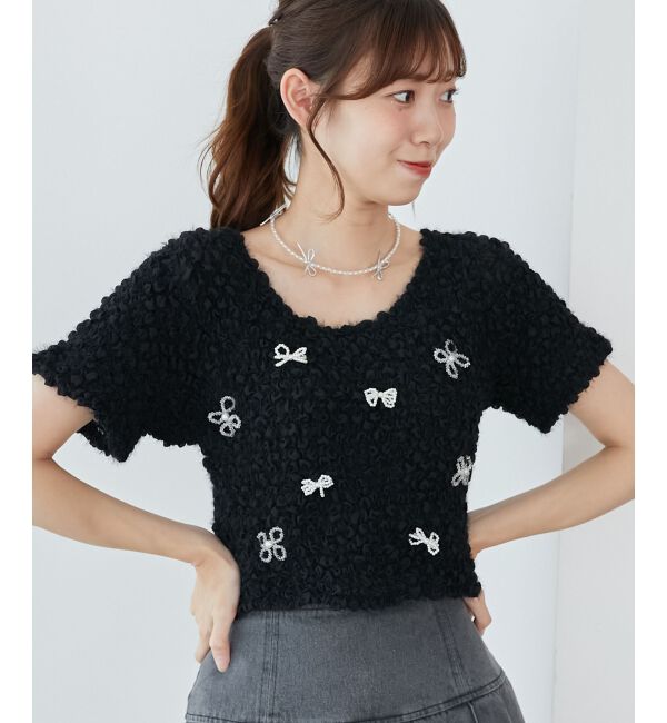 MAJESTICLEGON「アソートビジューシャーリングT」|Tシャツ・カットソー|