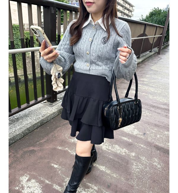 MAJESTICLEGON「シャツドッキングニット」|ニット・セーター|グレー