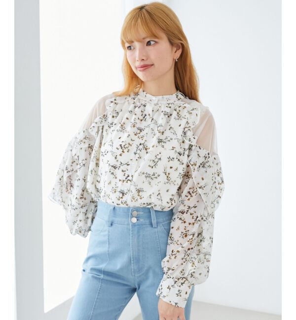 MAJESTICLEGON「リボン付きフリルブラウス」|シャツ・ブラウス|