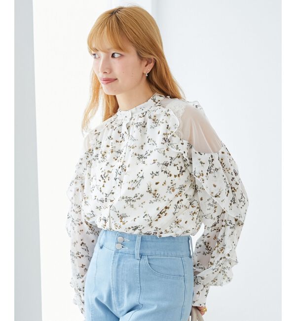 MAJESTICLEGON「リボン付きフリルブラウス」|シャツ・ブラウス|