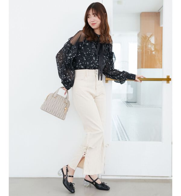 MAJESTICLEGON「リボン付きフリルブラウス」|シャツ・ブラウス|