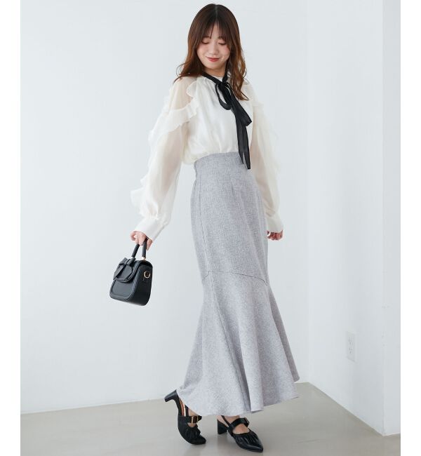 MAJESTICLEGON「リボン付きフリルブラウス」|シャツ・ブラウス|