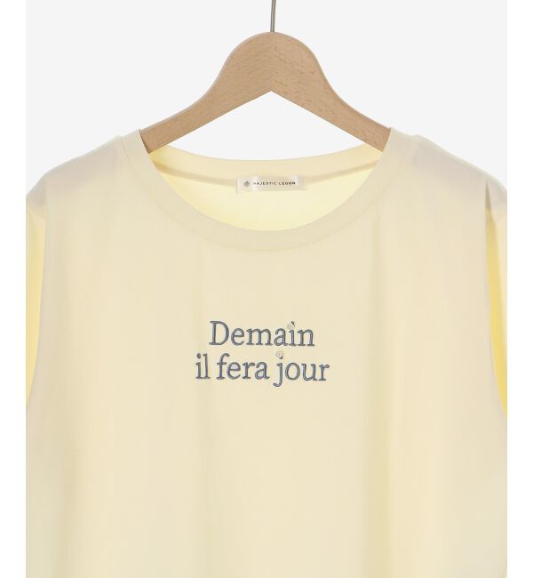  「パール付きクロップドロゴTシャツ」|Tシャツ・カットソー|