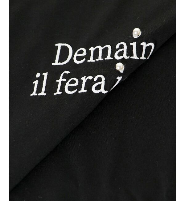  「パール付きクロップドロゴTシャツ」|Tシャツ・カットソー|