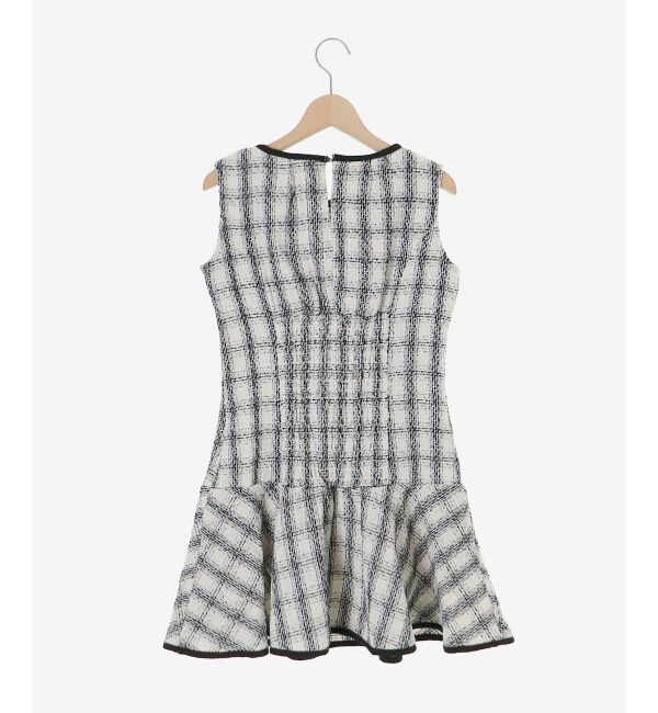  「リボンブローチセットツイードワンピ」|ワンピース|