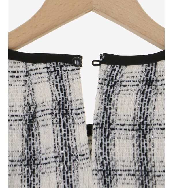  「リボンブローチセットツイードワンピ」|ワンピース|