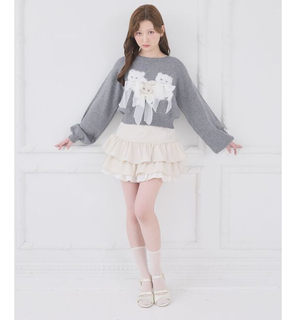  「オメカシにゃんずリボンニット」|ニット・セーター|