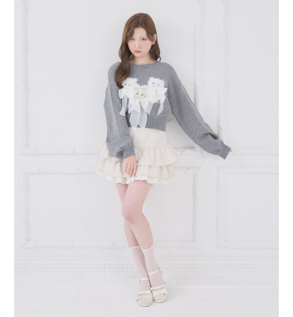  「オメカシにゃんずリボンニット」|ニット・セーター|